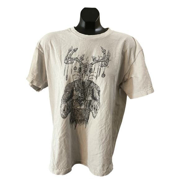Alstyle Mystical Deer Skull Graphic T-Shirt – Large - Picture 1 of 9